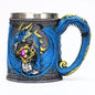Valhalla Viking Stainless Steel Nordic Viking Barrel Dragon Boat Warrior Horn Skull Beer Mug Tankard Stein Cup 400 ML