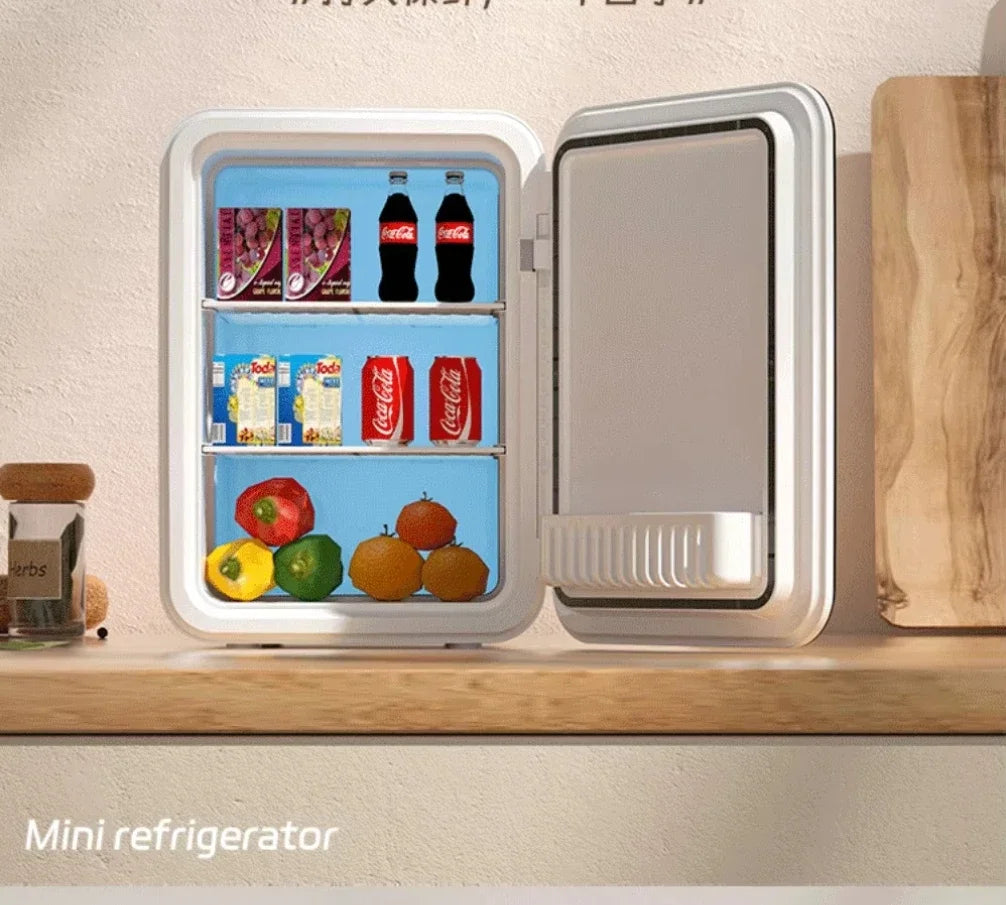 USB/220V Compact Portable Refrigerator for Cars, Dormitories, Beauty Masks, Makeup, and Breast Milk Storage DD