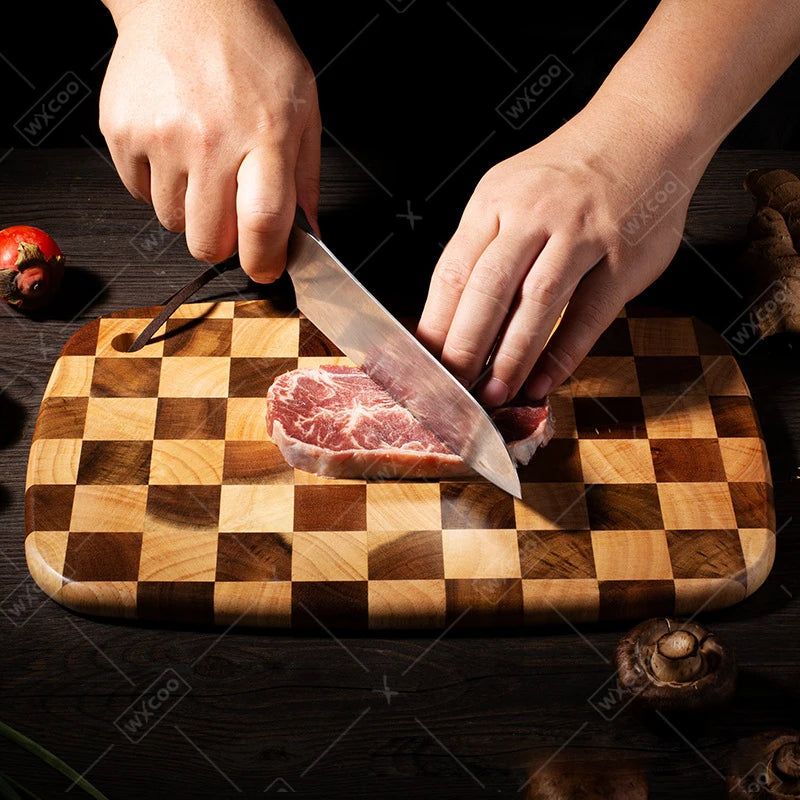 WXCOO Cutting Board Solid Wood Household Tray Mosaic Cutting Boards Wooden Cutting Board Mosaic Chopping Blocks Kitchenware
