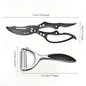 Heavy duty Kitchen scissors Black titanium Scissors Multi-purpose Sharp Cutting Chicken Duck Goose Meat Vegetables Fish