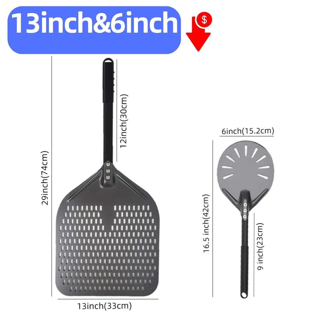 6&12 13 14  Inch Aluminum Pizza Peel Bread Paddle Pizza Oven Turning Peel Hard  Anodized Pizza  Baking Kitchen Tool Spatula