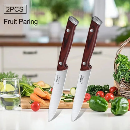 WXCOO 1-5pcs Professional Kitchen Knife Set Ultra Sharp Chef's Knife Meat Cleaver Fruit Slicing Stainless Steel Cutting Board