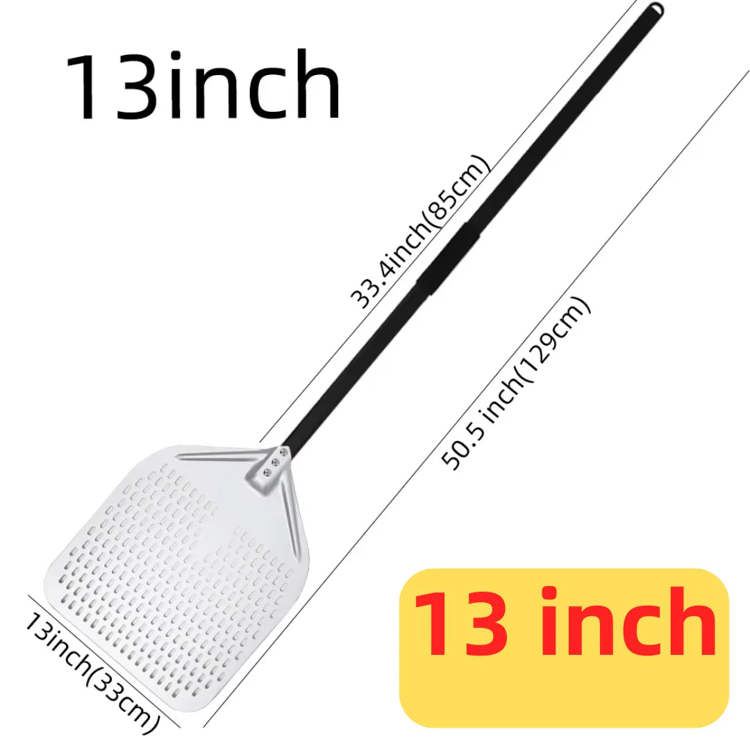 10 12 13 14 Inch Big Pizza Perforated Shovel Paddle Short/Long Handle for Oven Turning Peel Kitchen Utensils Pizza Baking Tools