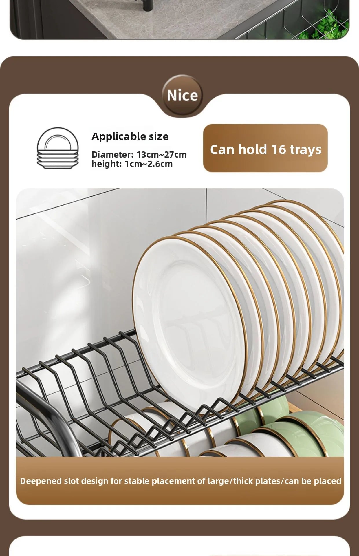 Dish Storage Rack Kitchen Shelf Dish Drain Rack Bowl Rack Cupboard Chopsticks Storage Box