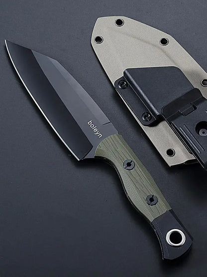 1 piece, 7RC13 high carbon stainless steel professional kitchen and outdoor dual-use knife, G10 handle K-type scabbard