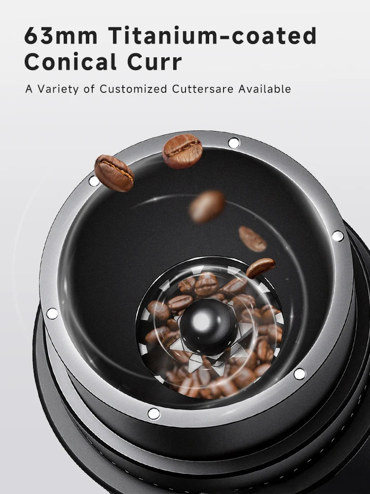 STARSEEKER EDGE PLUS Electric Coffee Grinder 63MM Titanium Burr Stepless Fineness Adjustment Removable Magnetic Suction Port