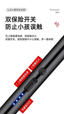 Kitchen USB Electric Arc Lighter Rechargeable Windproof BBQ Flameless Plasma Candle Long Lighters Hose Gas Stove Ignition Gun