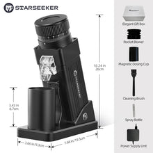 STARSEEKER E55Pro Electric Coffee Grinder 55MM Titanium Cone Burr Stepless Adjustment Espresso Brew Coffee Bean Grinder Black