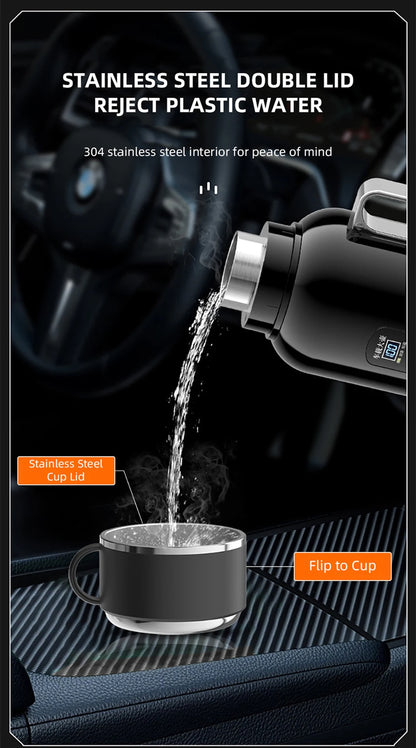Car Mounted Kettle 2025 New 12V24V Universal Heating And Insulation Integrated Car Essential Stainless Steel 304 Electric Kettle