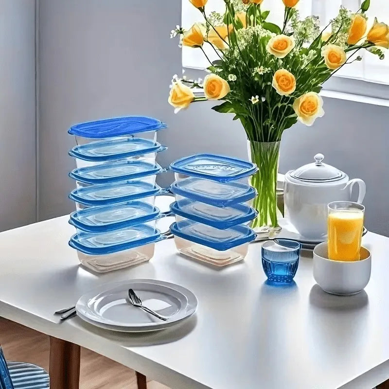 10 Sets of Food Preservation Boxes, Stackable and Sealed Storage, Rectangular Design Saves Space, Durable and Reusable Materials