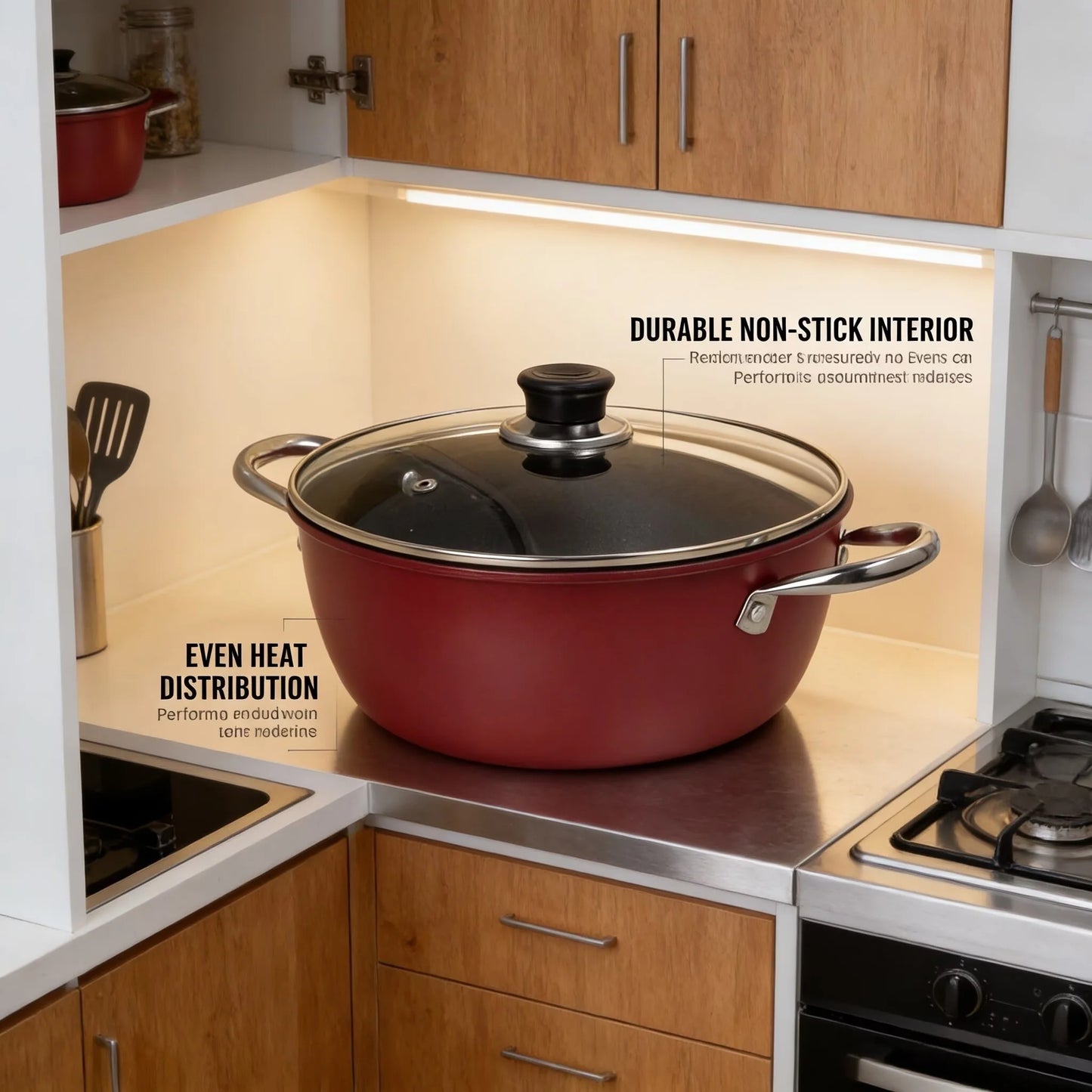 Soup pot non-stick household thickened double ear steamer stew pot dormitory cooking instant noodles cooking soup gas stove indu