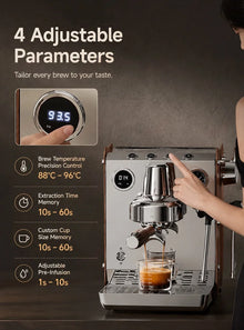 ITOP CMLC05 Coffee Machine 58mm Brew Head 1850W NTC Temp Control 9‑12Bar Optimal Pressure 4 Customizable Parameters 2L Tank