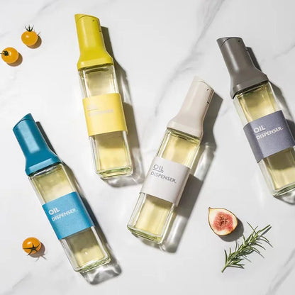500ml Glass Oil Bottle Opening And Closing Olive Oil Condiment Container Household Kitchen Square Leak-Proof Dispenser Bottle