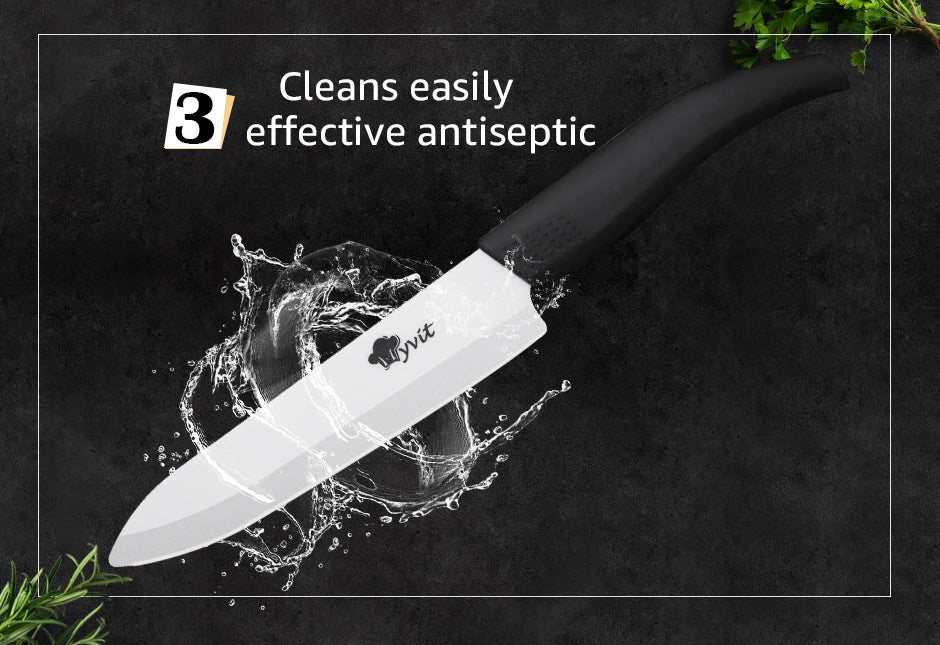 Ceramic Knives Set Kitchen knives 3 4 5 6 inch Chef knife +peeler with holder white zirconia blade Multi-color Handle