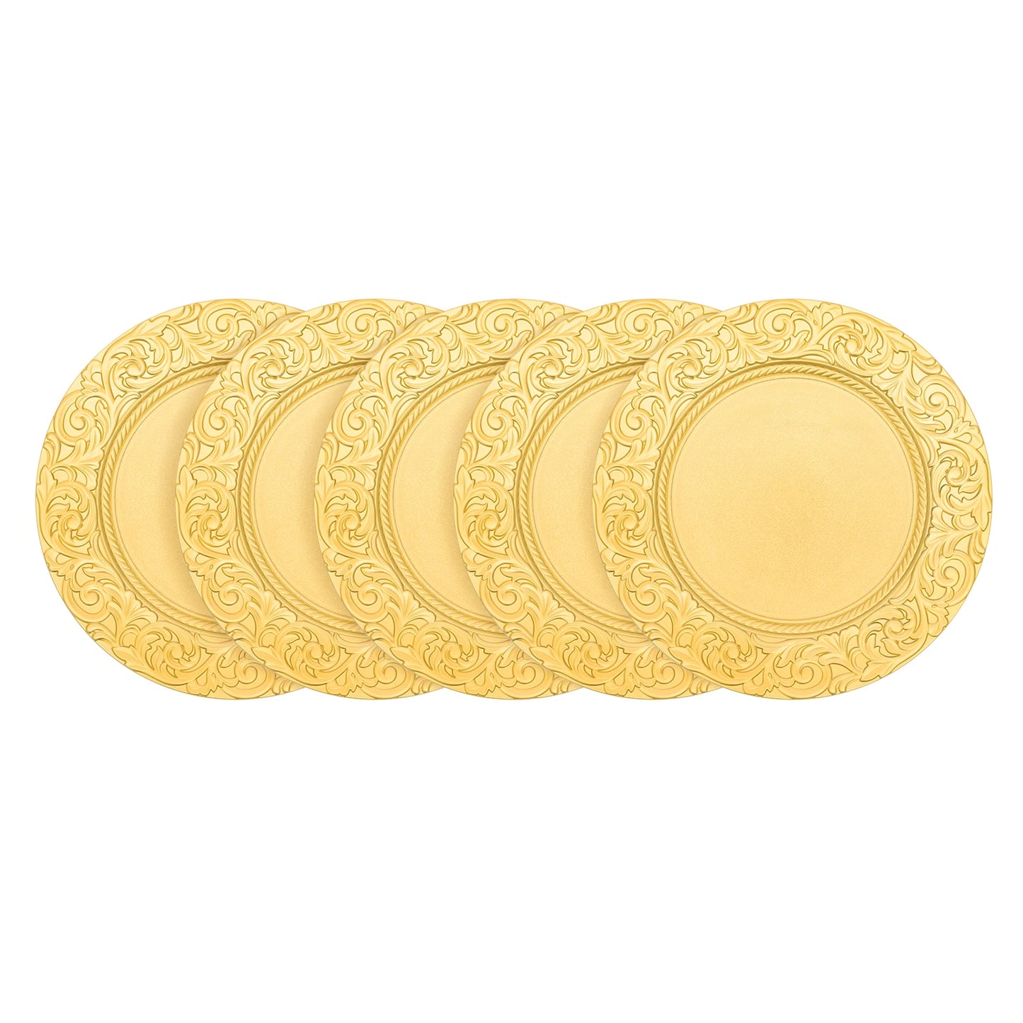 100 Pcs Silver Round Charger Plates Set, Reusable Serving Plates Disposable Platters for Wedding Party Banquets Picnics