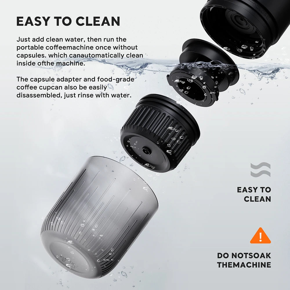 I Cafilas Compact Portable Nespresso Dolce Gusto Coffee Machine 3-in-1 Travel-Friendly Outdoor Powdered Coffee Maker for Adventures