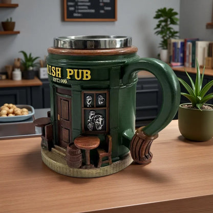 Novelty Irish Pub Design Coffee Mug Vintage Bar Style Cup for Daily & Gift Use
