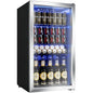 Beverage Refrigerator Cooler for Soda, Wine or Beer - Mini Fridge Freestanding Cooler with Glass Door, Adjustable Shelves Digit