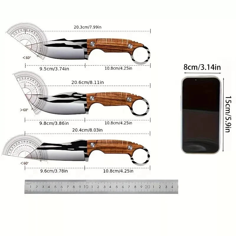 3pcs Multipurpose Knife Set, Outdoor Bone Removal Special Knife, Stainless Steel Sharp Meat Cutting Knife, Portable Fruit Knife
