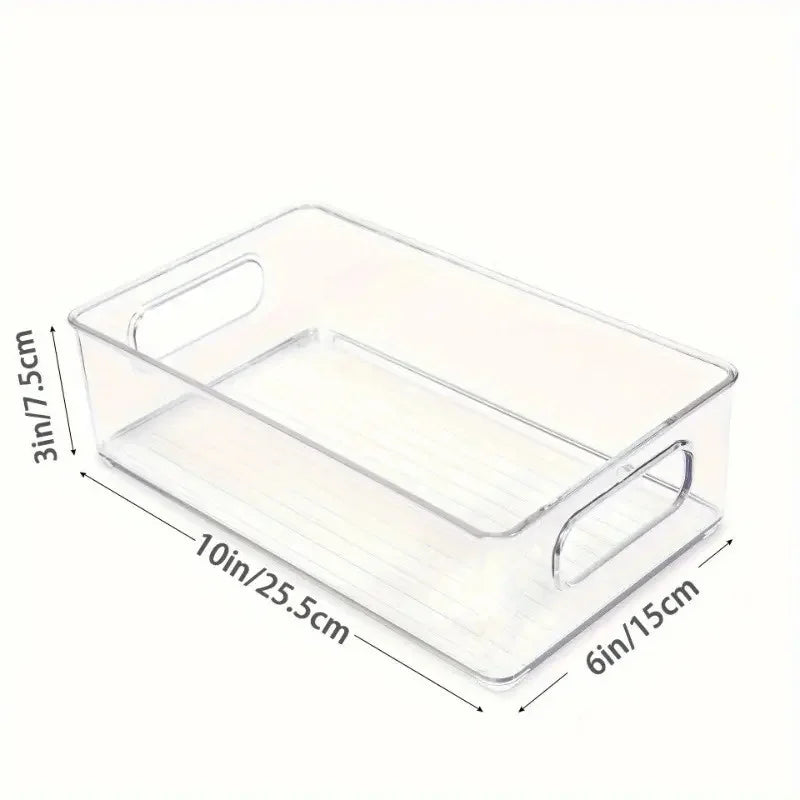 Transparent Refrigerator Organizers Durable Easy-to-Clean Multifunctional Food Storage Box for Fruits Vegetables Meats, Etc