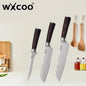 WXCOO Santoku Butcher Carving Knife Japanese Kitchen Knives High Carbon Steel Knife Set Fruit Bread Meat Cleaver Boning Knife
