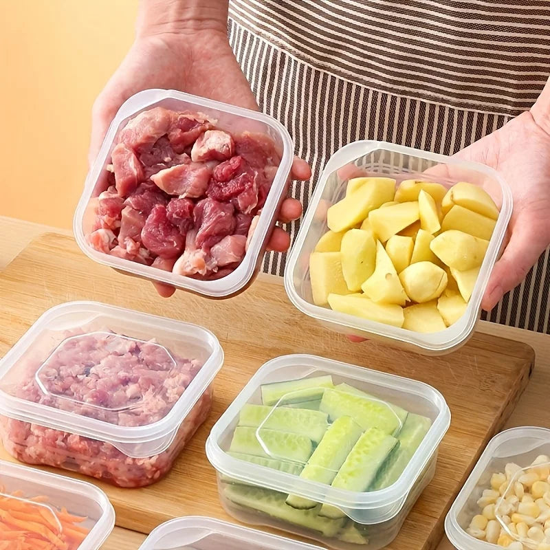 Freezer Meat Vegetable Storage Container BPA Free Food Grade Plastic Stackable Refrigerator Organizer Durable Food Storage Box