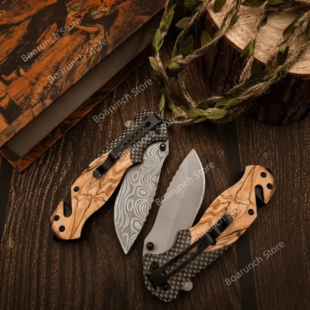 Household sharp multifunctional folding knife EDC pocket knife, suitable for outdoor camping and fishing emergency rescue knife