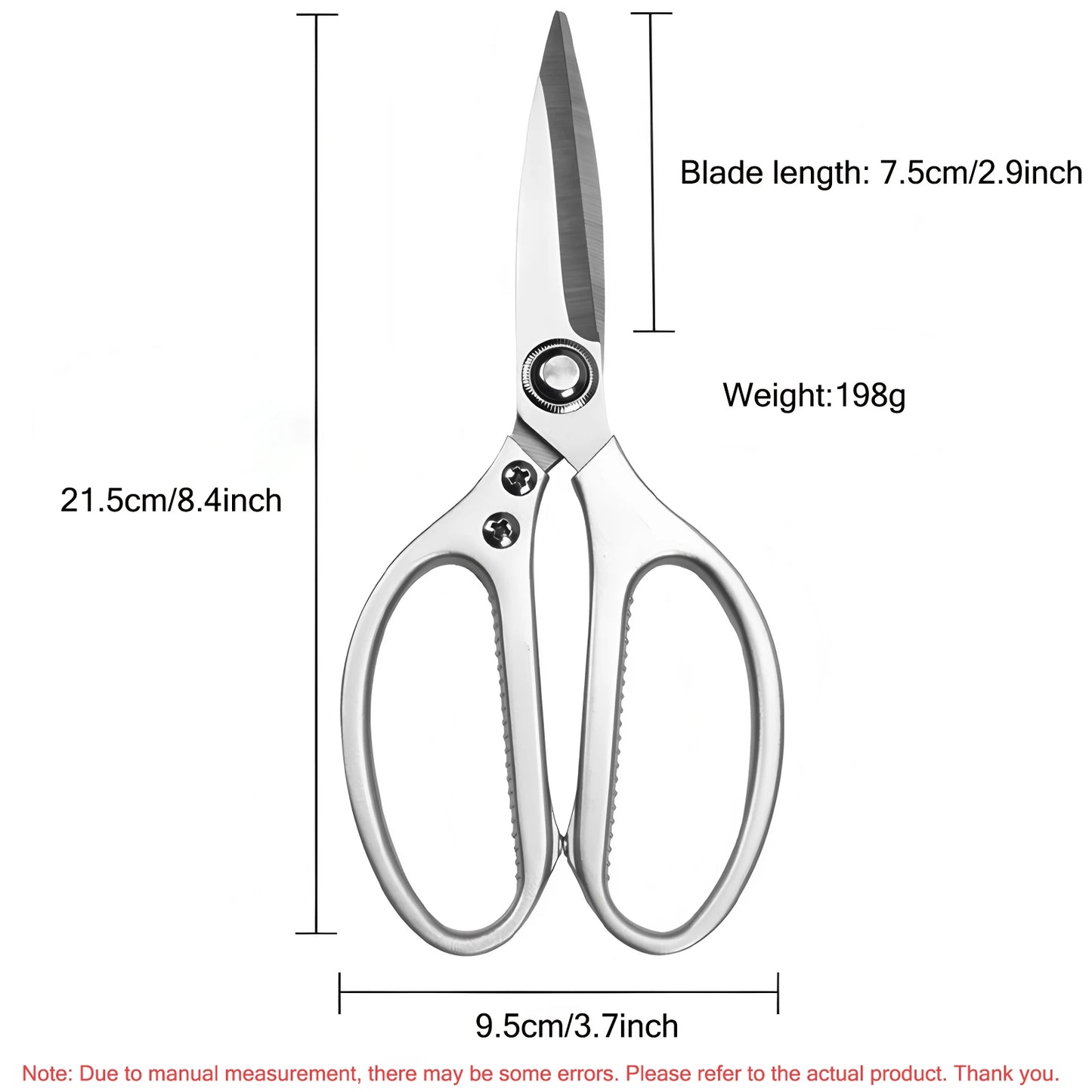 1PC，Stainless steel kitchen Scissors Barbecue Scissors Meat Fish Vegetable Cooking Kitchen Scissors Food Scissors Cooking Tools