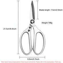 1PC，Stainless steel kitchen Scissors Barbecue Scissors Meat Fish Vegetable Cooking Kitchen Scissors Food Scissors Cooking Tools