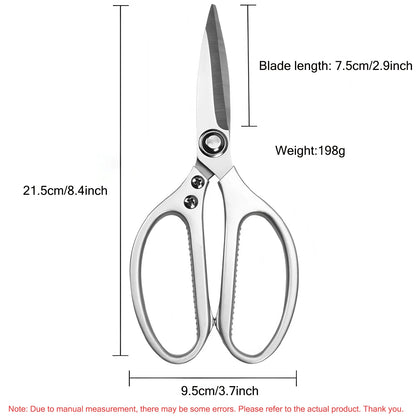 1PC，Stainless steel kitchen Scissors Barbecue Scissors Meat Fish Vegetable Cooking Kitchen Scissors Food Scissors Cooking Tools