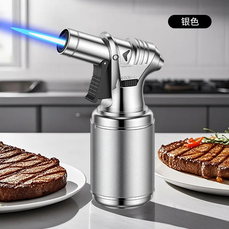 Large-capacity Air Chamber Handheld High-temperature Spray Gun, Inflatable Windproof Lighter, Cigar Barbecue Baking Igniter