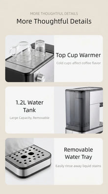 20Bar Semi-Automatic Espresso Machine with Steam Milk Frother - Compact for Home Use, Smart Temperature Control, Home Coffee Mak