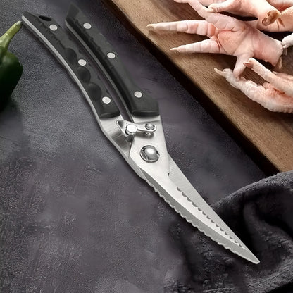 1PC，Stainless steel kitchen Scissors Barbecue Scissors Meat Fish Vegetable Cooking Kitchen Scissors Food Scissors Cooking Tools