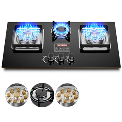 7.2KW Gas Stove Household Three Stove Timing Table Embedded Dual-purpose Natural Gas Liquefied Gas Fire Stove