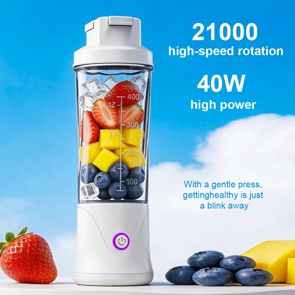6 Blades Electric Juicer Cup 2 Cups For Travel Portable Juicer Mixer Usb Charge Fresh Fruit Juice Personal Blender Smoothie