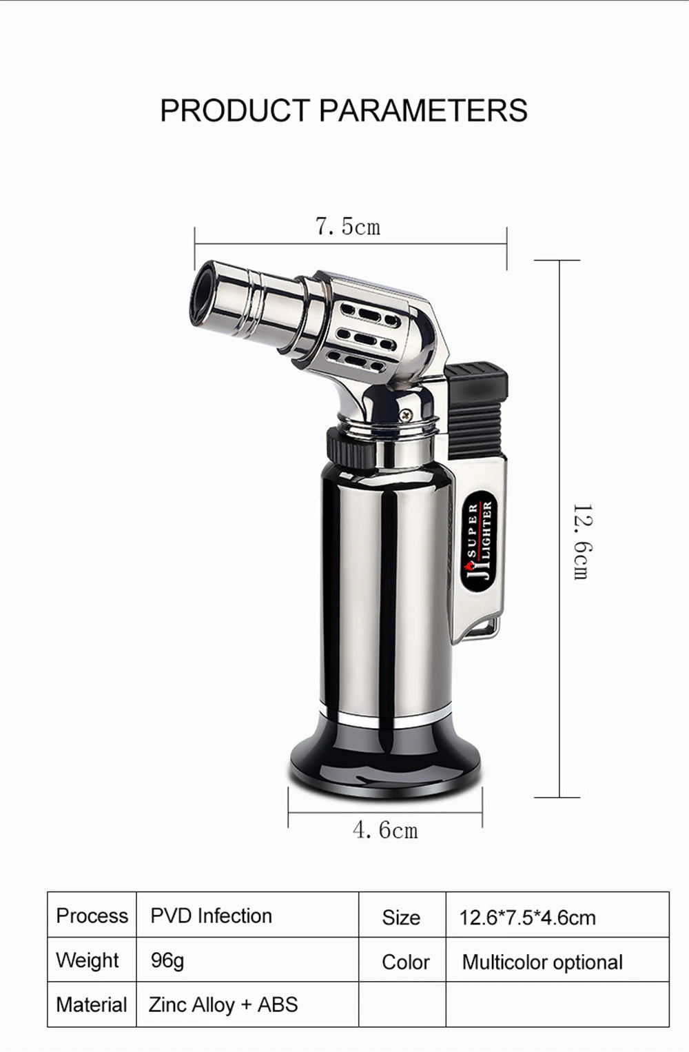 Metal Windproof Turbo Gas Lighters Welding Torch Kitchen Cooking Adjustable Flame Powerful Spray Gun Cigar Lighter For Men Gifts