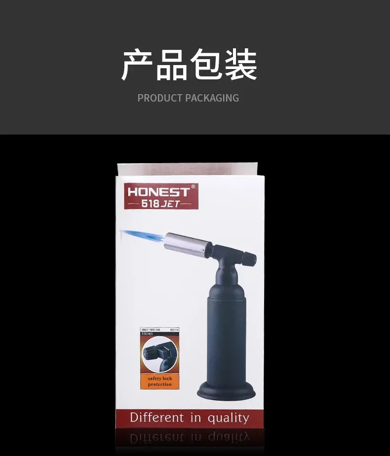 HONEST 1800° Super Large Flame High Temperature Welding Gun Butane Gas Spitfire Gun Lighter Outdoor BBQ Kitchen Cigar Lighters