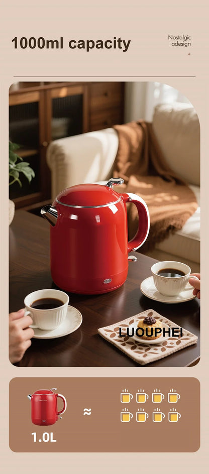 1355W Electric Kettle Portable 304 Stainless Steel Quick Boiling Kettle Teapot Home Thermos Kettle Automatic Power-Off 1000ml