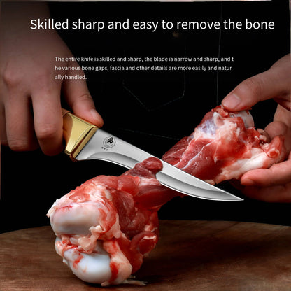 1/3 set kitchen butcher knife set, with leather sheath, stainless steel bone remover, kitchen knife for cutting meat and cooking