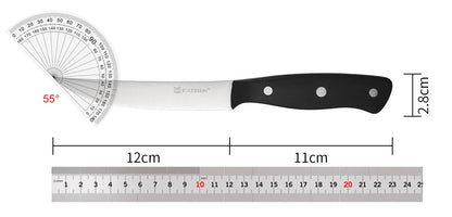 8 Pieces 5 Inch Steak Knives Set, Pointed Tip Serrated Steak Knives With POM Triple Rivets Handle, Dishwasher Safe