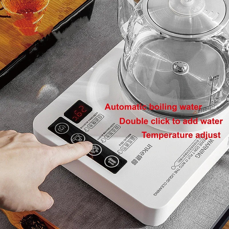 1350W Smart Bottom Out Water Electric Kettle 1000ml Home Temperature Control Glass Tea Brewing Machine Automatic Keep Warm 220V