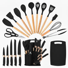 19Pcs Professional Kitchen Knife Set with Silicone Cooking Utensils & CuttingBoard, High Carbon Stainless Steel Chef Knives.