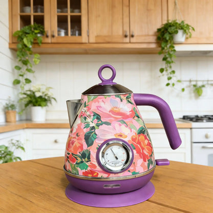1.7L Retro Electric Kettle 1850W Home Boiling Kettle With Temperature Display Automatic Power Off 304 Stainless Steel Teapot
