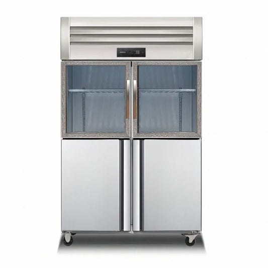 2025 Commercial 4-Door Stainless Steel Refrigerator - Single Temperature Zone, Heavy Duty for Restaurants & Retail Shops