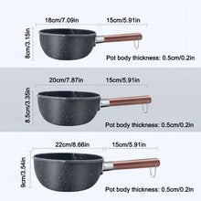 Portable Iron Omelette Pan Non-stick with Wooden Handle Wheat Stone Stockpot Noodle Pot Kitchen Supplies