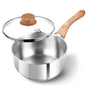 KOCH SYSTEME CS Stainless Steel Saucepan 1QT/2QT/3QT Milk Pot Stewpot with Heat-resistant Bakelite Handle Sauce Pans Induction