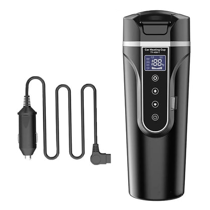 R31 450ml Car Heating Cup 12v/24v Portable Electric Kettle Smart Touch Screen Thermal Mug Temperature Adjustable Car Heating Mug