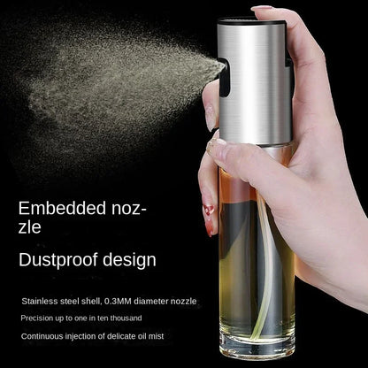 Kitchen Oil Sprayer for Cooking,6.8oz/200ml Olive Oil or Vinegar, Trigger Design,Stainless Steel Vinegar Glass Spray Bottle