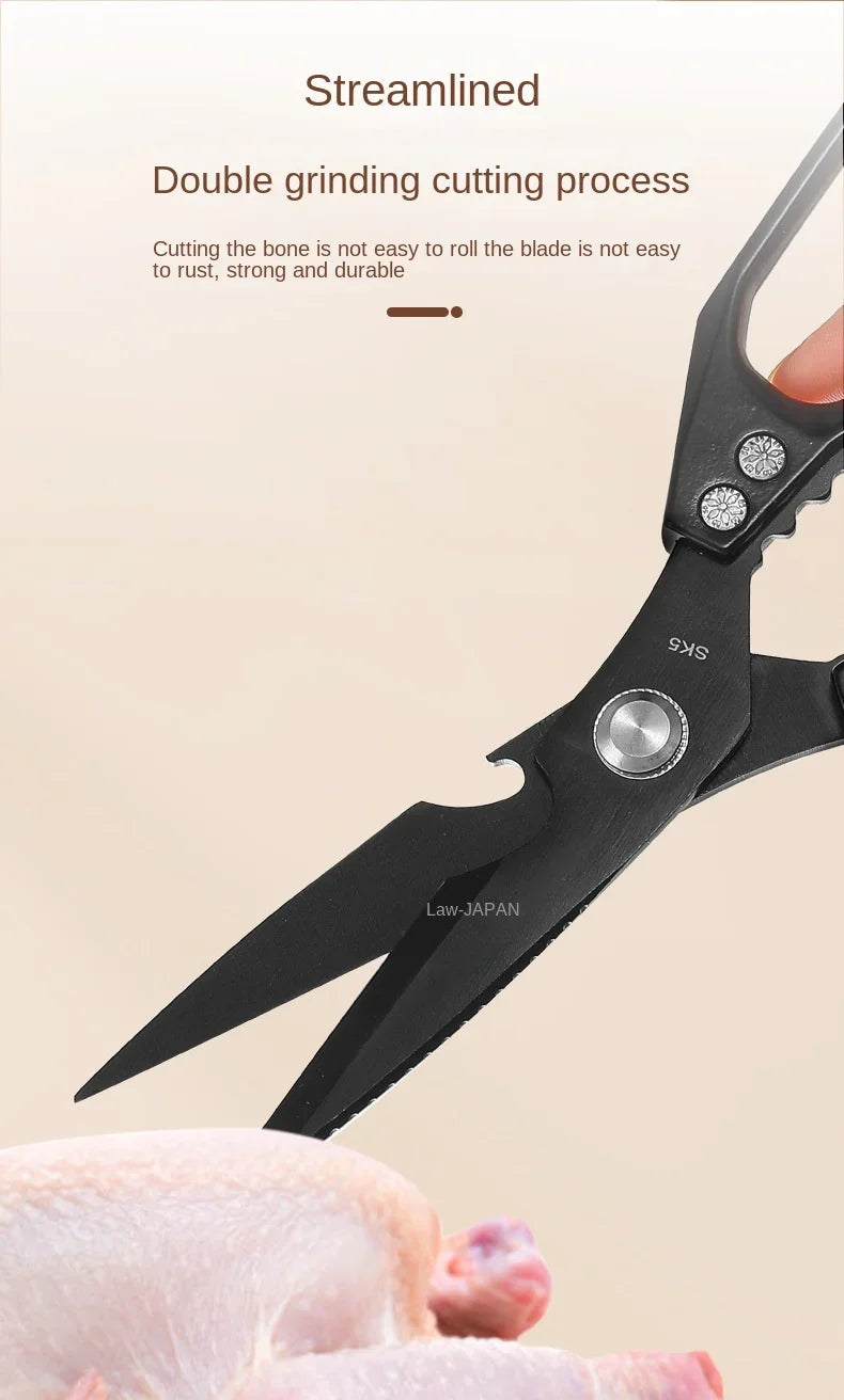 Heavy-Duty Kitchen & Craft Scissors - Cuts Poultry Bones, Fabric & More | Multi-Purpose Stainless Steel Shears