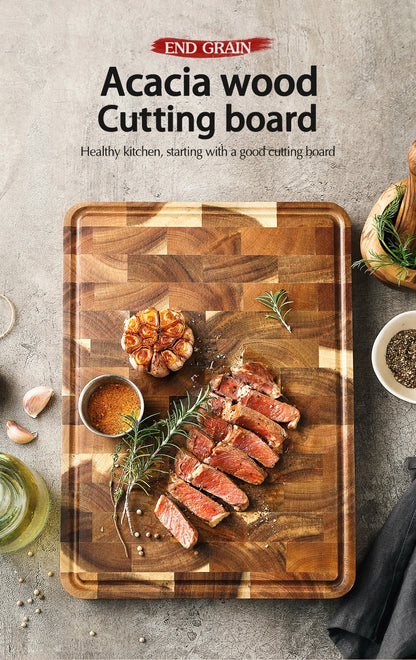 XINZUO Acacia Wood Cutting Board Cut Bread Fruit Meat Quality Kitchen Wooden Chopping Blocks Non-slip Kitchen Tools